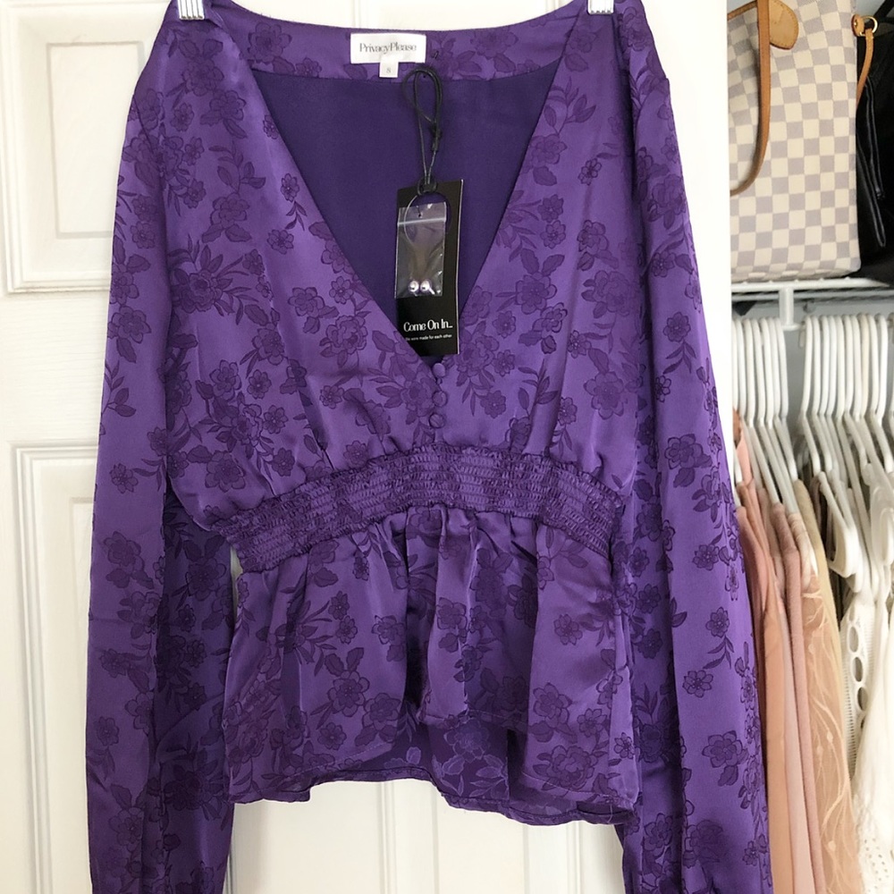 Privacy Please Purple Floral Top